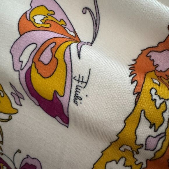 Italian Designer Emilio Pucci Butterfly Sleeve Scoop Neck Top - Size 42 - Picture 9 of 14